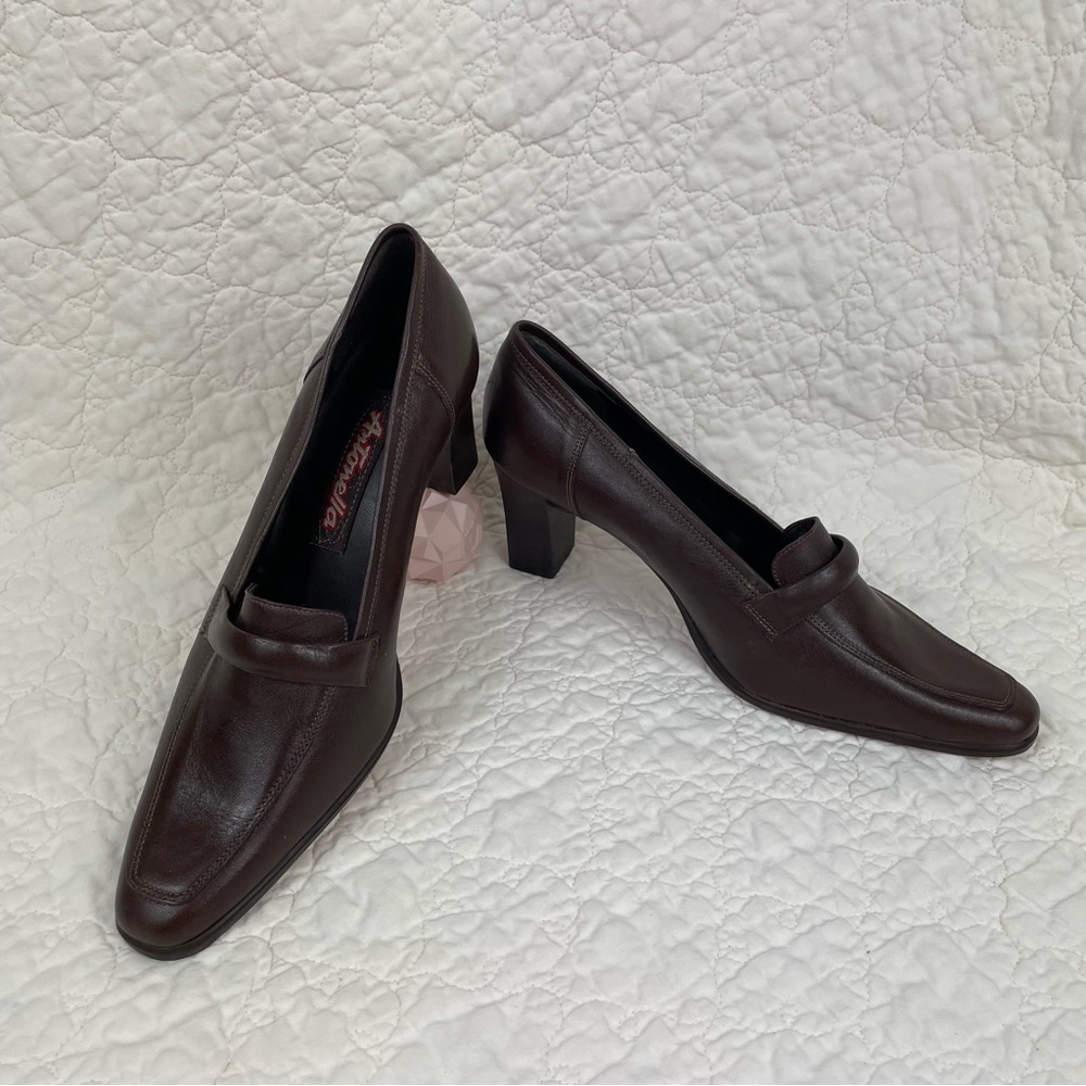 🔥Antonella Italian Handmade Slip On Brown Shoes Size 39 US 8